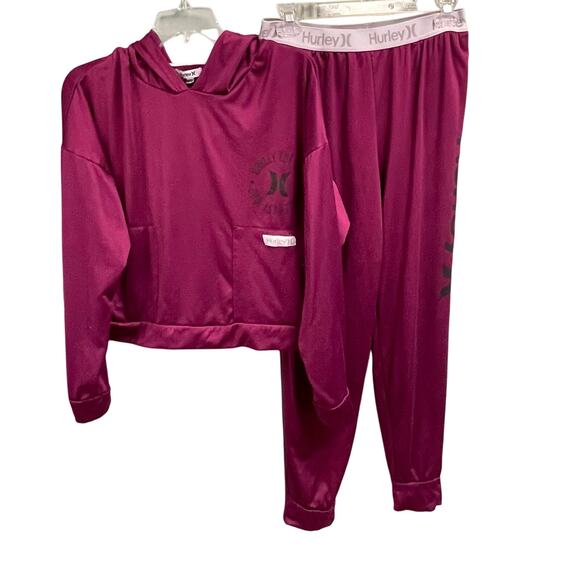 Hurley Two Piece Base Layer Size Large XL Hooded Lightweight Track Athletic Set - Picture 1 of 6